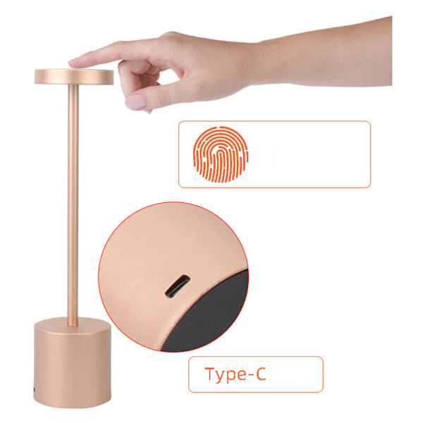 Laderbar Trådløs Bordlampe, RGB LED Nattelys, Bordlampe, med Justerbar Fargeendring, for Stue, Soverom, Barnerom, Trappebelysning