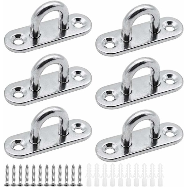 Pieces Øyebolter i rustfritt stål Dekkplate 5 mm Mastplate Heavy Duty Festeskroker For Veggkroker Hengende Stoler Markise Båttilbehør Osv
