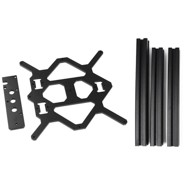 1 Set Black Aluminum Profile Y Carriage Z Extrusion Bottom Plate with 3 U Bolts Holding for 3D Printer