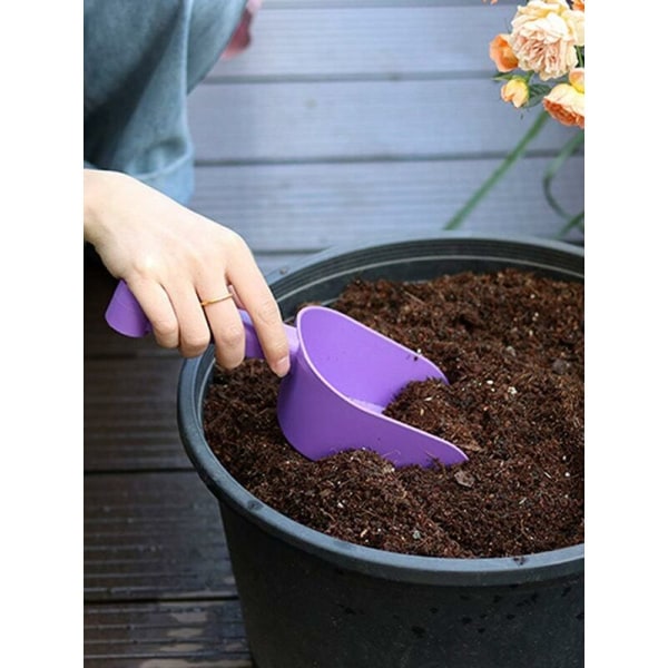 Sett med 4 fargerike hagespader i plast - Hageverktøy for planting, løsning av jord, omplanting, graving og luking -