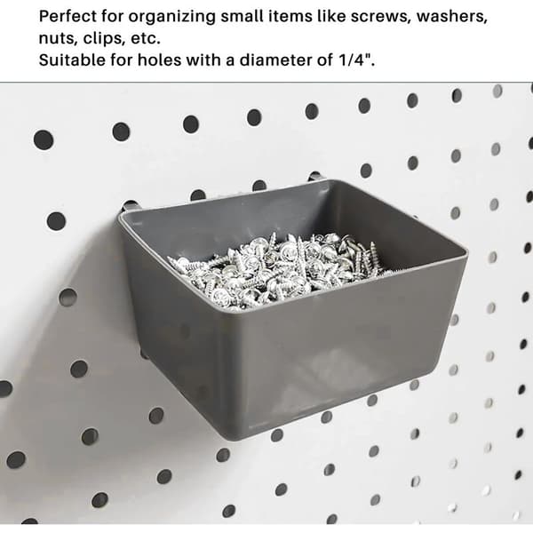 8 stk. Pegboard-bakker Kit Pegboard-dele Opbevaringssæt Pegboard-tilbehør Værkstedsbakker til organisering af hardware (grå)