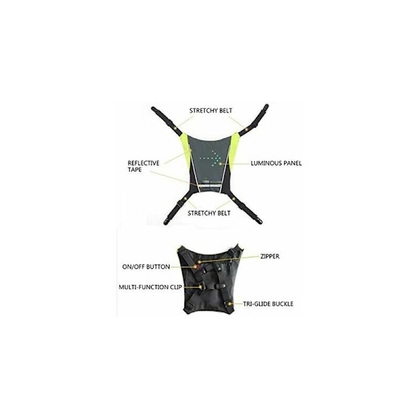 Høy synlighet vest, reflekterende sykkelryggsekk, signallys indikator fjernkontroll LED sykkellys vest, for utendørs fotturer camping sykling