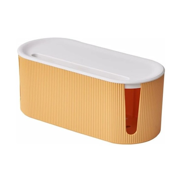 Designer kabelboks - kabelhåndtering - Oppbevaringsboks for flere stikkontakter (gul) -