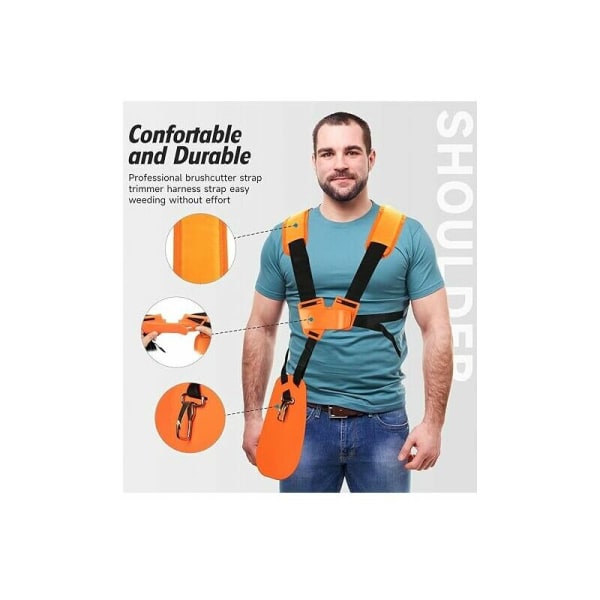 Børsteklippersele - Dobbelt skulderrem - Trimmersele - til børsteklipper, motorsav og plæneklipper Kompatibel med Stihl FS, km-serie Strin