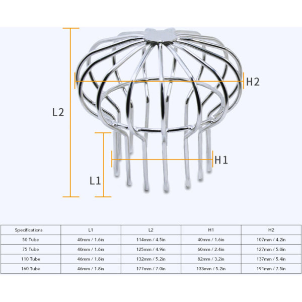 Stainless Steel Floor Gutter Cleaning Net, Anti-clogging, Round Balcony Cap for Patio Floor 110