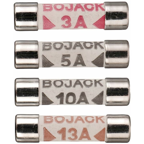 4 Värden 120st 3 5 10 13 Amp 240V Volt Hushållsnätproppssäkring 6.3x25mm 0.25x1Tum BS1362 Keramisk Rörsäkringspatron med Säkringssortiment