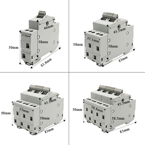 1 x Dual Power Manuell Overføringslåsing Kretsbryter, Din Skinne Isolasjonsbryter (63A, 1P)