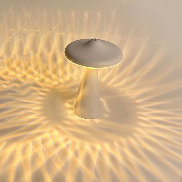 LED Natlampe Svampe Lampe Atmosfære Projektionslampe Dekoration Sengebordslampe Soveværelse Bordlampe Sort