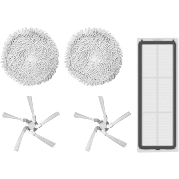 5-pack Serie för W10/W10 Pro Robotdammsugare Tvättsbart Hepa-filter Moppduk Sidoborste Ersättning
