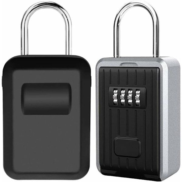 Säker Nyckelbox Väggmonterad Nyckelbox med 4-Sifferigt Digitalt Kodlås, Extra Stor Låda Utomhus Nyckelbox med Handtag, XL Format Kodad Nyckelbox (Svart)