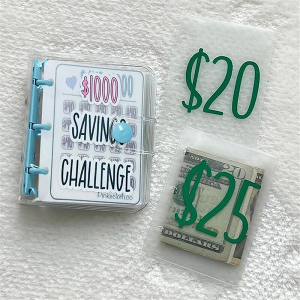 1000 Savings Challenge Binder, Money Savings Binder, Savings Challenge Book med kuverter, Savings Challenge Kuvert A