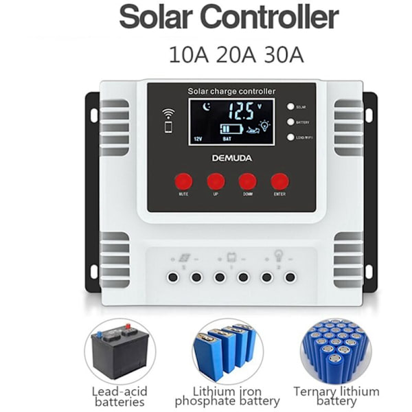20A Solcelle Laderegulator App Realtidsdataovervågning Intelligent LED-display 12V/24V/48V