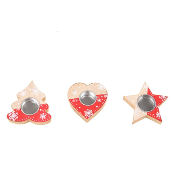 3 stk Julelysestake Ornament Trelysestake Romantisk Stearinlys Middag Lysestaker Skrivebord Festdekorasjon