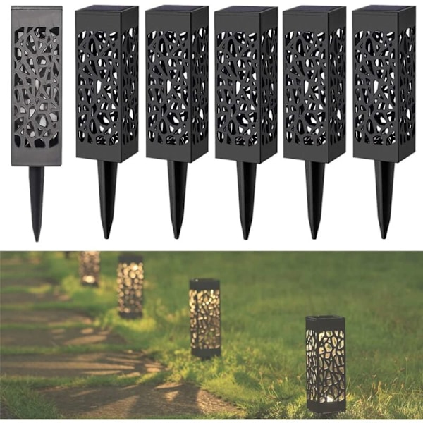 Solcelled Hagejordlamper Utendørs, Vanntette Landskapslys Trådløs Hagelampe Led Dekorativ Solbelysning for Patio Stier, Plen, Au