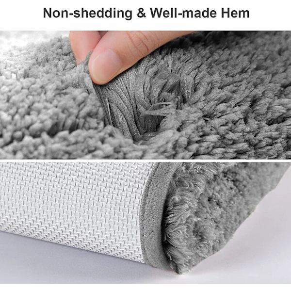 Skridsikker Toilet Konturmåtte Tykkere Toiletmåtte Absorberende Toiletmåtte Ultra Blød Mikrofiber Badeværelsesmåtte, Hurtigttørrende, Maskinvaskbar - 50