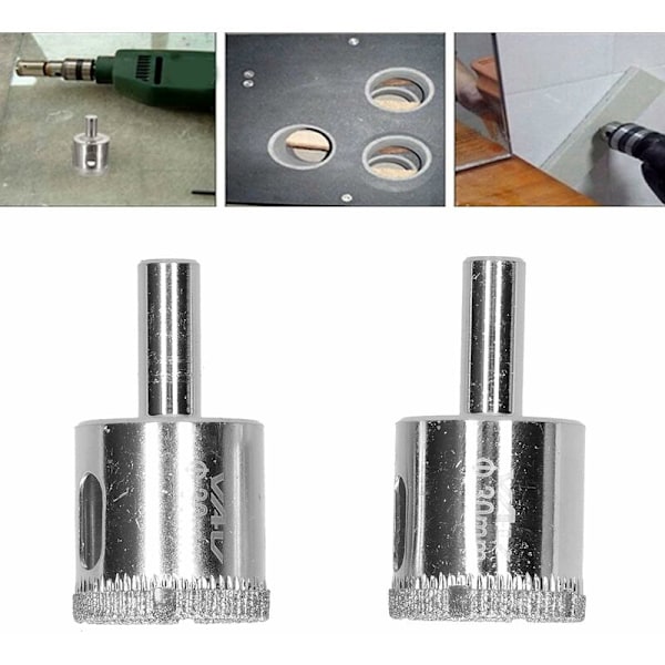 2 stk Glassborrhullåpner Tykt Sandlag Strømmaskintilbehør Uniform Belegg Fast Tidssparende Fliserverktøy Glassborrhullåpnerverktøy for Fliser