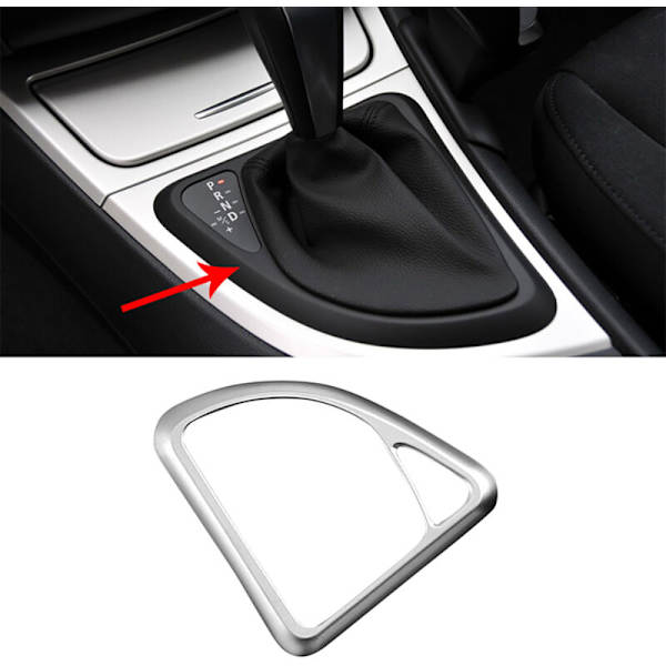 Bil Chrome Center Control Gear Shift Lever Frame Cover Interior Trim til 1 Serie E81 E82 E87 2007-2011