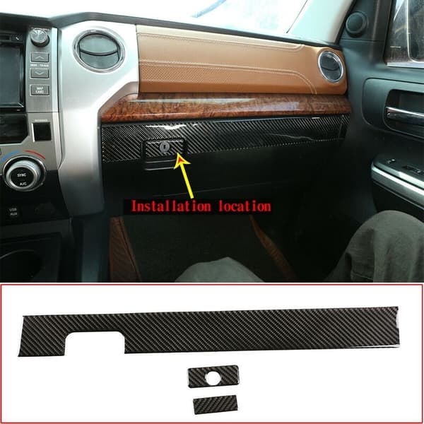 Fiber Copilot Box Dekoration Cover Trim Sticker Kit til -2014-2021 (Sort)