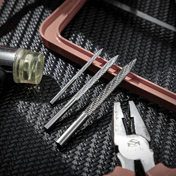 3-pack multistorleks däckborr Däckreparation Karbidskärare Borr Däcklappar Pluggfräs Trådskärare Upprymningsborr