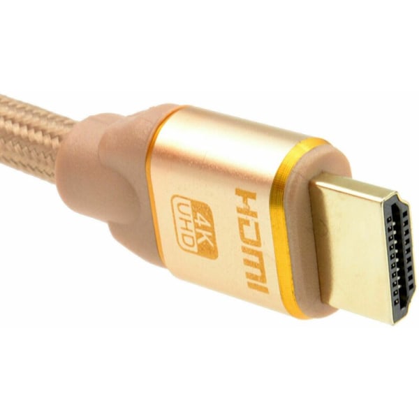 2.0B 2160P 4K UHD TV flätad kabel hög gyllene ledning 1 meter kompatibel med TV-datorplatta etc