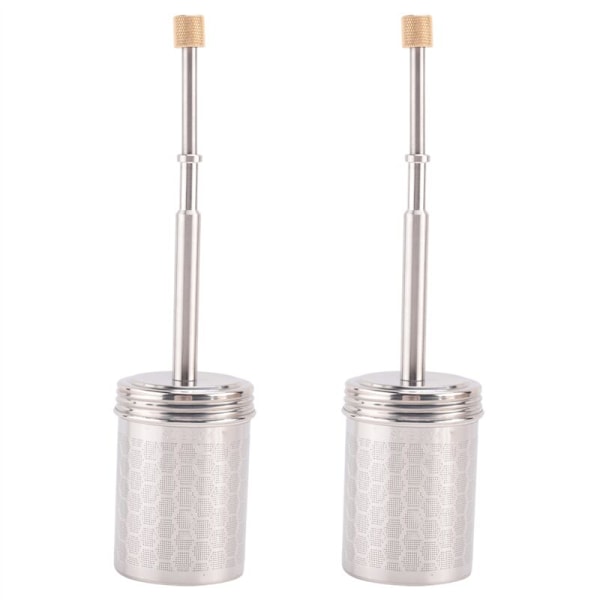 2X Trykktype Slipp Rører Kaffe Blender Gjenbrukbar Manuell Kald Brygg Bærbar Fransk Finale Maker-B