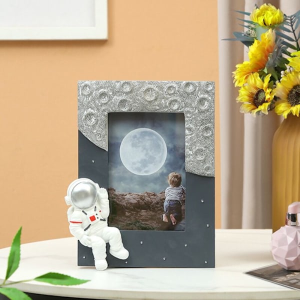 Astronautti Valokuvakehyksen Asennus Pari Muistomerkki Seinäkiinnitys Koti Toimisto Koriste Puzzle Hopea Monivärinen B