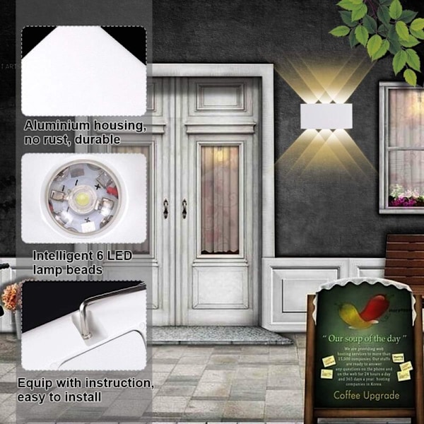 Modern LED Vägglampa 6W Varmvit [Energiklass A+] för Badrum Veranda Sovrum Korridor Vardagsrum Trapphus - Vit - RWLighting / inredningsbelysning