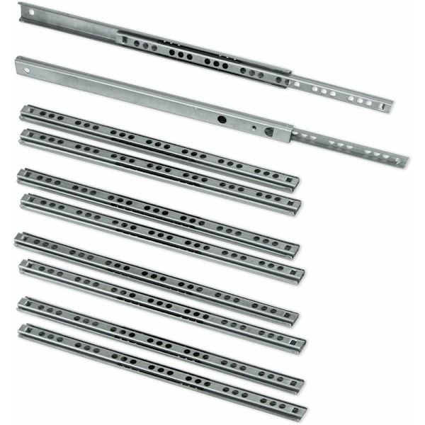 5 Paria (10 kpl) Pallorullat/Liukukiskot Osittainen Ulosveto 17mm x 214mm Laatikolle