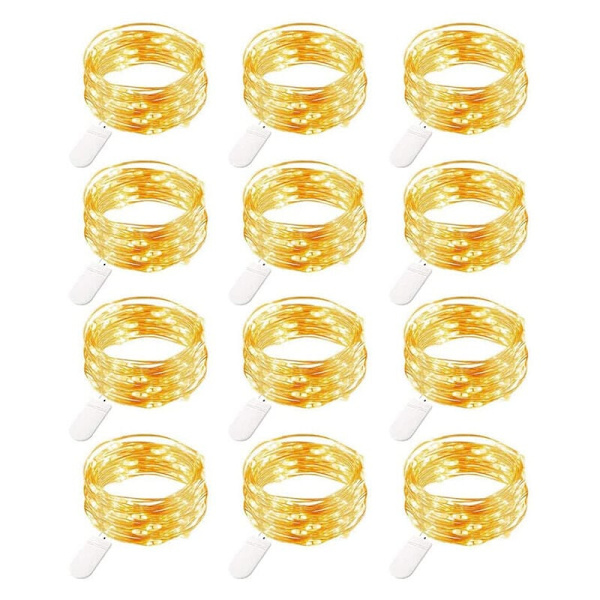 Julelysstreng, Batteridrevne LED-lysstreng, 20 stk. 1M 20 LED Kobbertrådslysstreng - RWChristmas Lysstreng