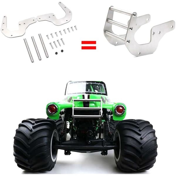Fjernkontroll Metall Frontfanger Rustfritt Stål Anti-Kollisjonsbeskyttelse for LOSI LMT 4WD Solid Axle Bil