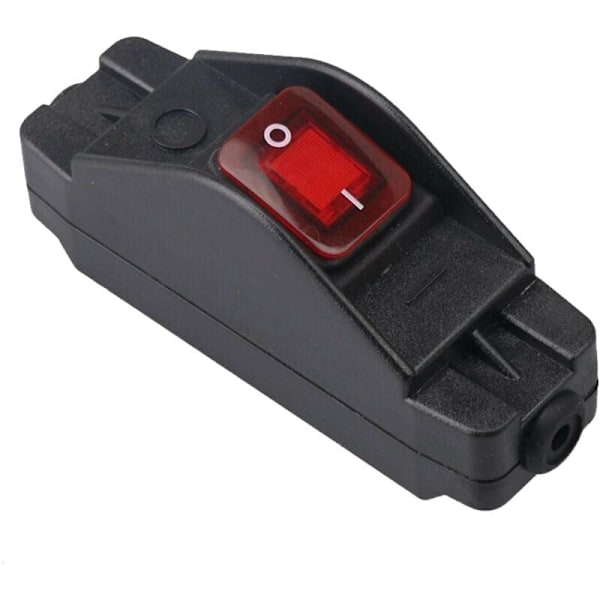 IP65 Vanntett Inline-ledningbryter med knapp, svart på/av-bryter 30A 220V