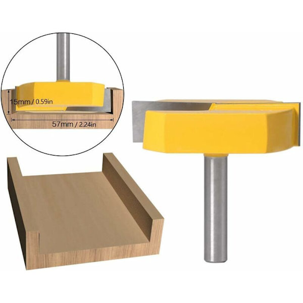 8 mm Fräsverktyg, Bottenrengöringsplanfräs, T-spår T-spår Fräsverktyg Formfräsverktyg, 8x57 mm Botten, Gult blad