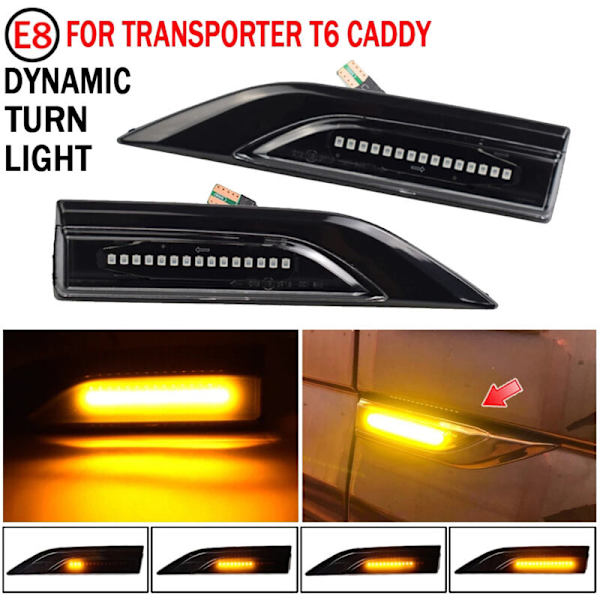 LED Dynamiska Sidomarkörlampor Blinkers för Transporter T6