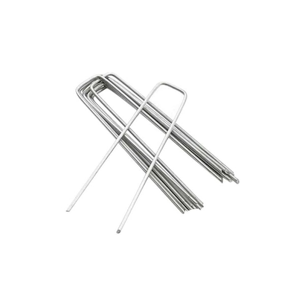 Metalliska Markförankringar, 15 cm, 25 stycken Trädgårdsfixeringsstavar U-krok Galvaniserat Stål Markförankringar för Trädgårdsstaket Markis Markförankring