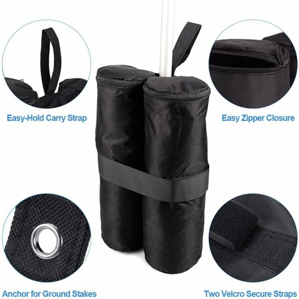 4-pack viktväskor för paviljongfötter, för tälttak, parasoll, förankringspaviljonger, studsmattor (sand ingår ej) - Fei Yu