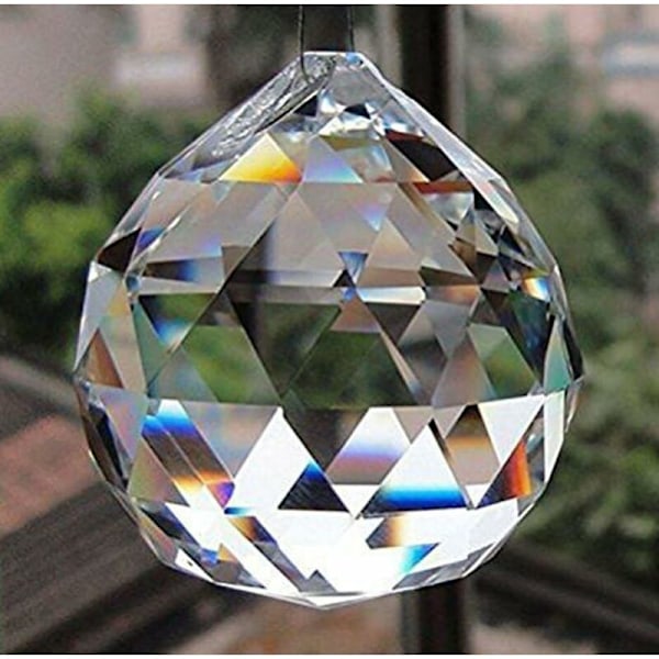 60mm Stor Klar Glas Krystalkugle Krystalkugle Glas Prisme Vedhæng Regnbue Krystal Lysekrone Krystal Dele - Bryllup, Fest, Festlig Borddekoration