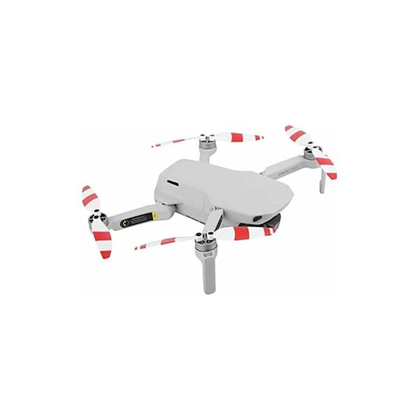 4 Par Foldbare Lav Støj Stille Flyvepropeller Udskiftning til Mavic Mini Drone, Dobbeltsidede Farverige Stribede Propellerblade Sort Sølv
