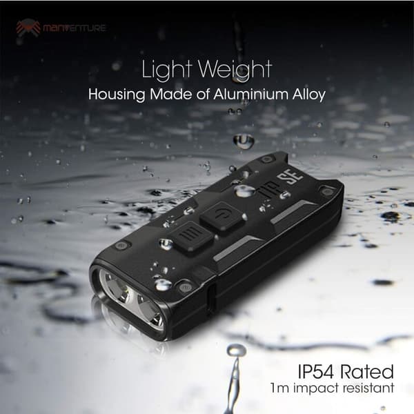 Mini-taskulamppu - 700 lumenia LED - Ladattava USB C - Avaimenperä taskulamppu - Vedenpitävä IP54 4 tilalla ([MUSTA])