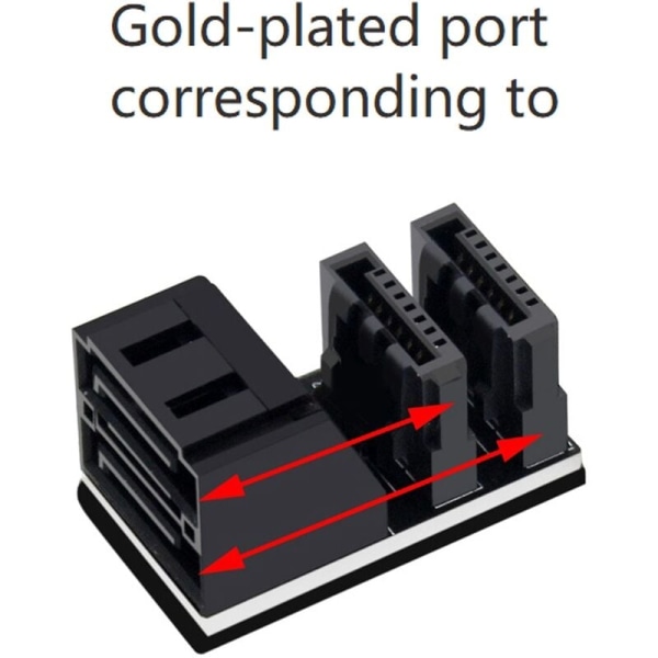 2 kpl tietokoneen emolevyn sovitinta 180 asteen kaksoisliitännällä 7-nastainen SATA-sovitin SSD HDD -työpöydille