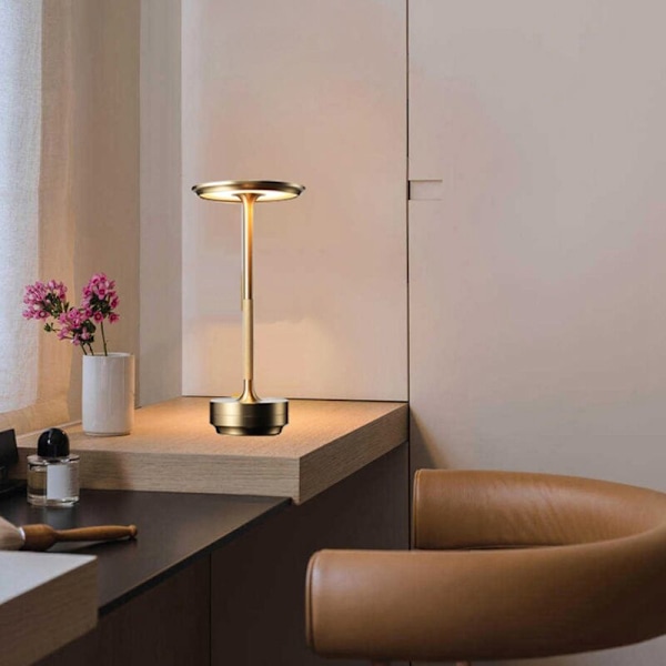 LED-skrivbordslampa Restaurang Bar Touch Skrivbordslampa USB Laddningsbar Skrivbordslampa Nattlampa Silver