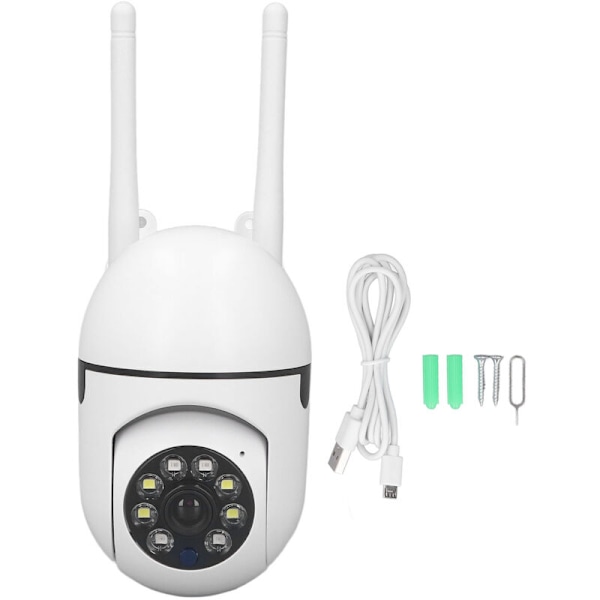 Glödlampa Säkerhetskamera, 1080P HD WiFi Utomhus PTZ Övervakningskamera med Intelligent Ljusfyllning, Tvåvägskommunikation, Färg Nattseende