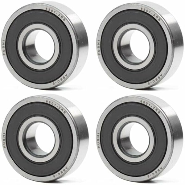 6201-2RS Kugleleje 12 x 32 x 10 mm - Dobbelt Gummiforsegling - ABEC 5 - For-smurt Kugleleje - Pakke med 4