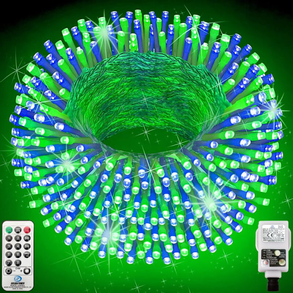 Julgransljussträng, 100m 800 LED-ljusslinga, Vattentät IP44 för inomhus utomhus fönster jul bröllop födelsedag hem sovrum trädgård uteplats (re