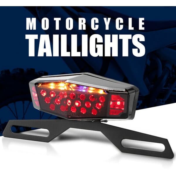Universal Nummerpladelys Holder Bagbremse Blinklys LED Motorcykel