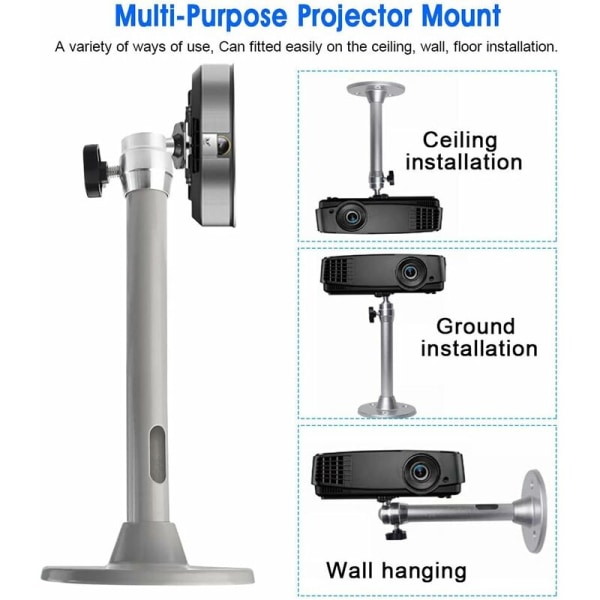 Takmonterad projektorfäste Justerbar projektorfäste för tak Projektorväggfäste Universellt takfäste Universellt aluminiumväggfäste för