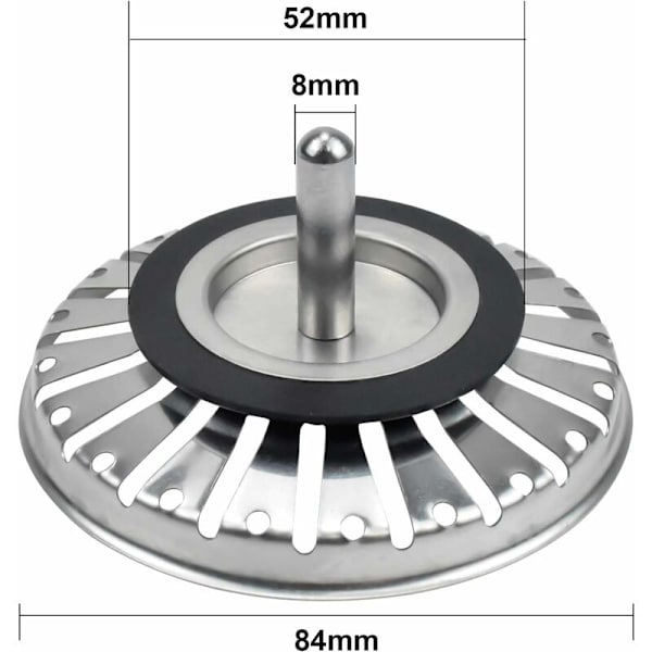 Manuelt afløbsgitter til vask 84 mm - DENUOTOP