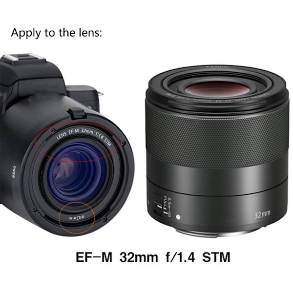 Linseblænde til ES - 60 Micro Single Kamera Blænde EF - M 32MM F / 1.4 Linseblænde Del Vendbar Linseblænde