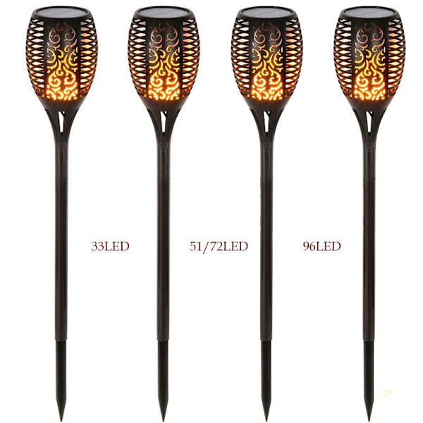 Solcelle Flamme Lampe Vandafvisende IP65 Havefakkel Solcelle Flamme Lys Udendørs Dekoration til Have Terrasse Sti (2Pak) - Lamper