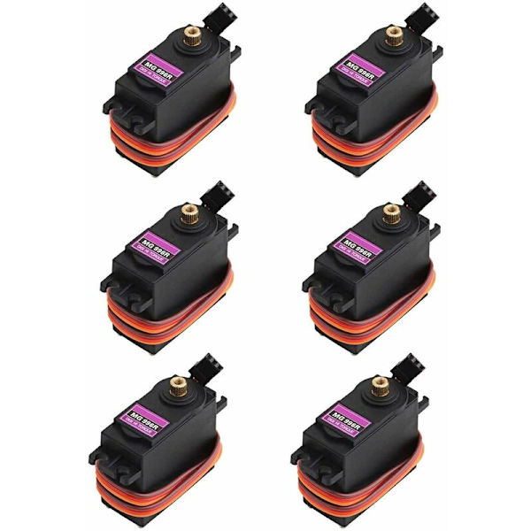 6 MG996R servomoottoria (mg996R) sarvivarsien kanssa, yhteensopiva Ardu iChristmassmart -auton, robottiveneen, RC-lentokoneen kanssa