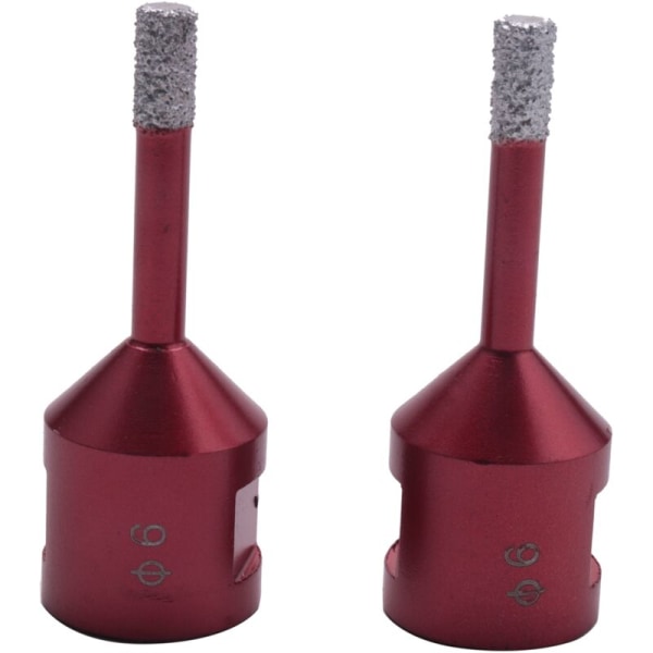2 stk. Dia 6 mm M14 Vakuumlødet Diamantkernebor Bits Tør Boring Hul Sav Bor Bits Marmor Flise Bor Bit